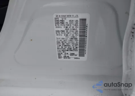 2013 Nissan Rogue S из США, поврежденный, VIN JN8AS5MV0DW637804